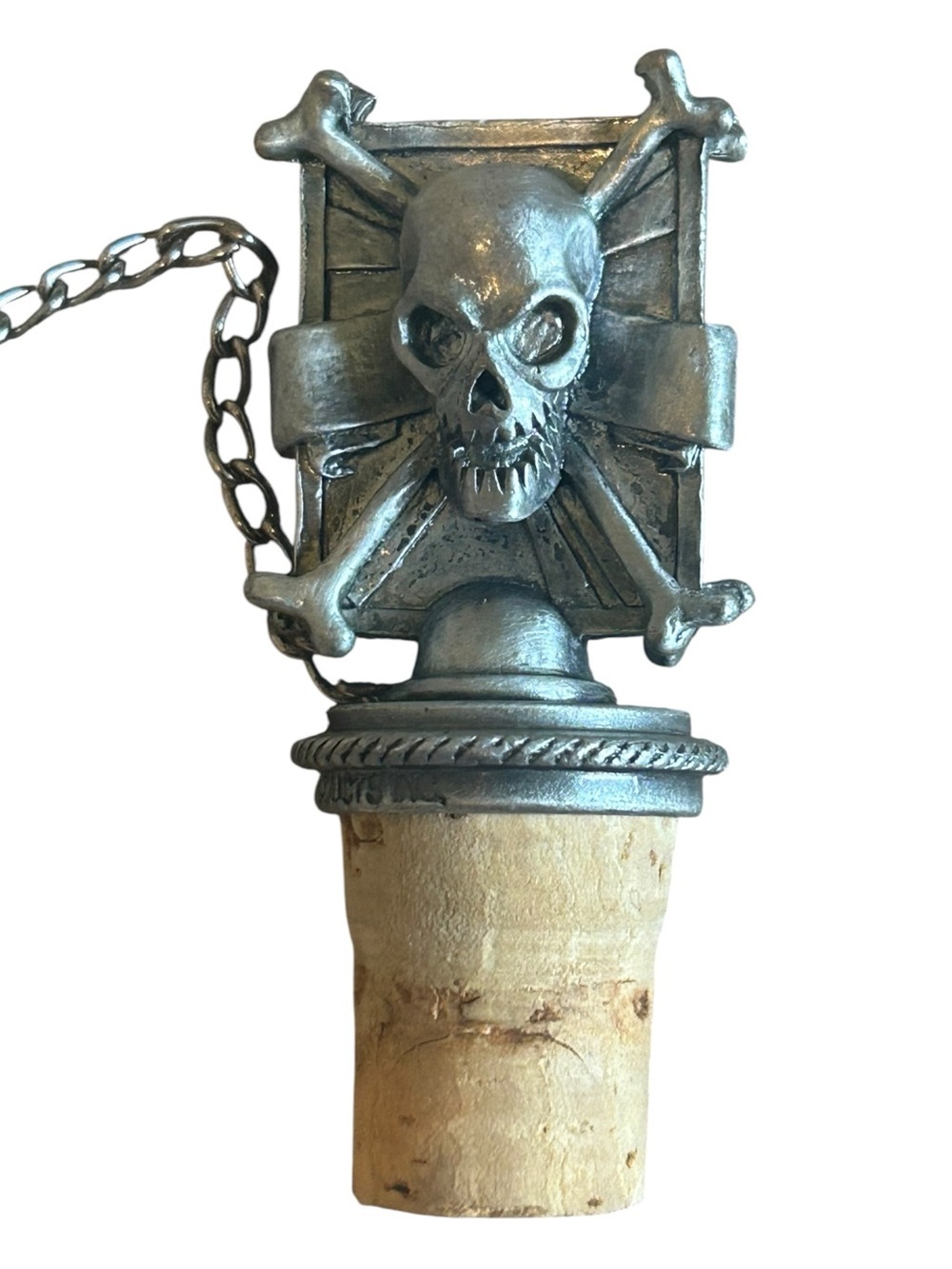 Vintage 2006 Pirate Skull Cork ☠️ Gothic Decor